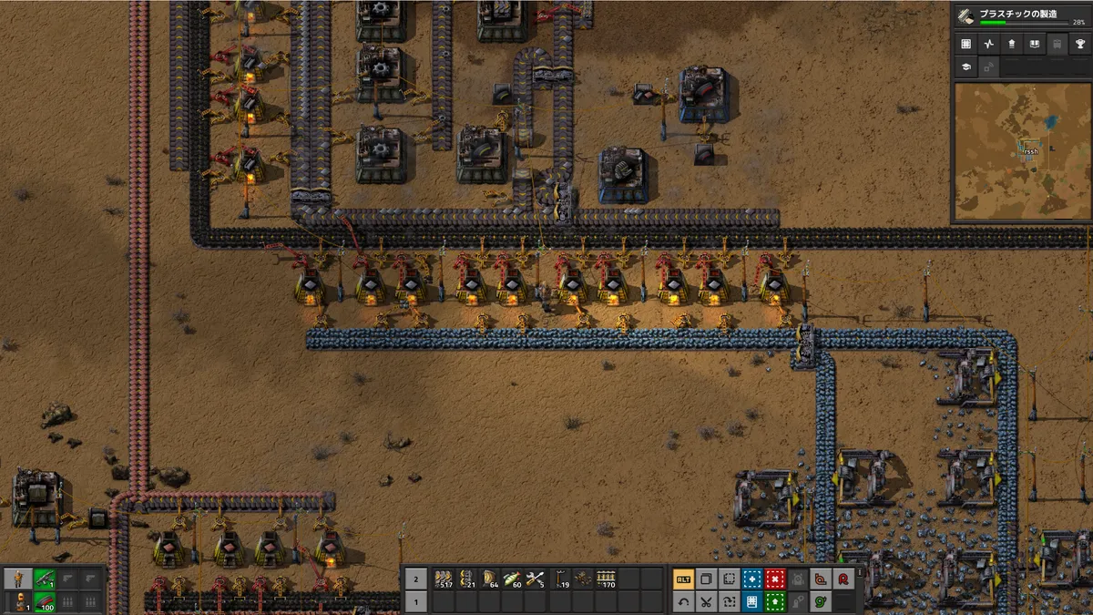 Factorioプレイ画面